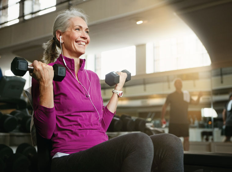 Older woman in gym