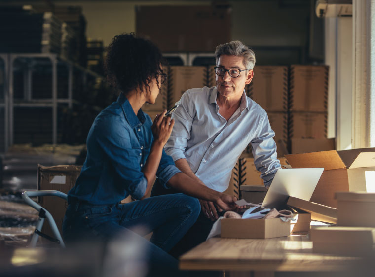 A couple reviewing finances together